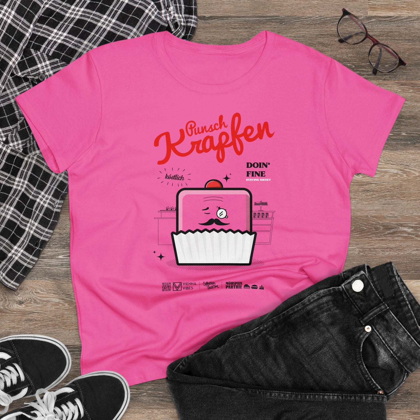 Punschkrapfen Frauen-T-Shirt – Süßer Stil im Wiener Look