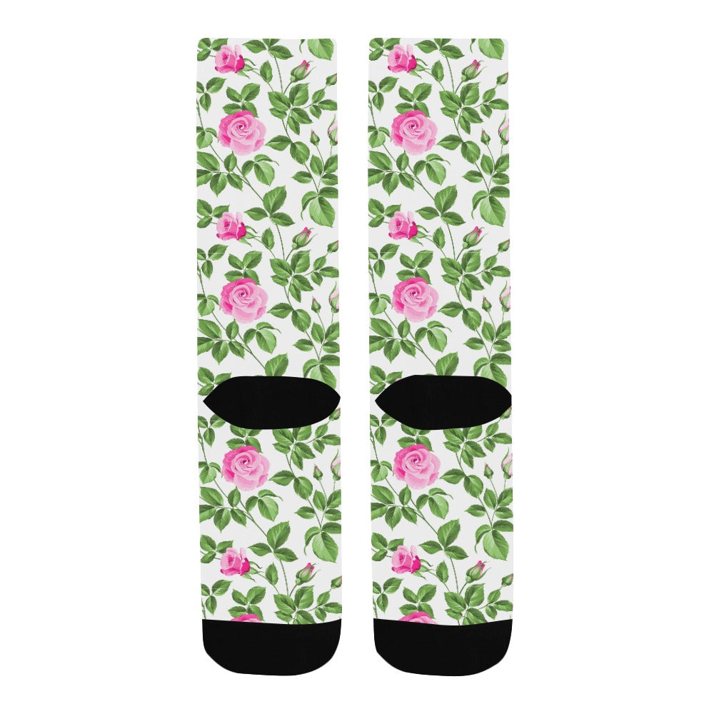 Rosen auf Porzellan Socken