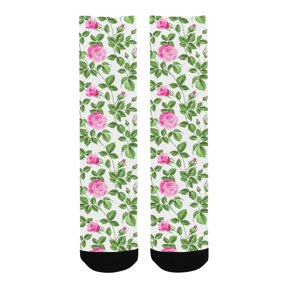 Rosen auf Porzellan Socken