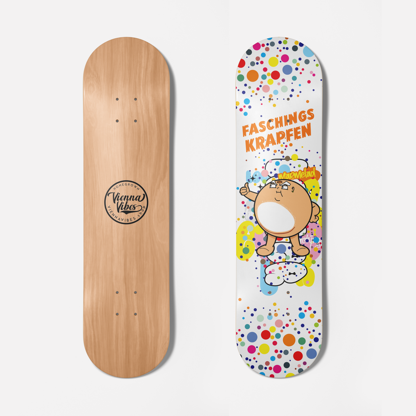 Skateboard Deck - Faschingskrapfen Party Time