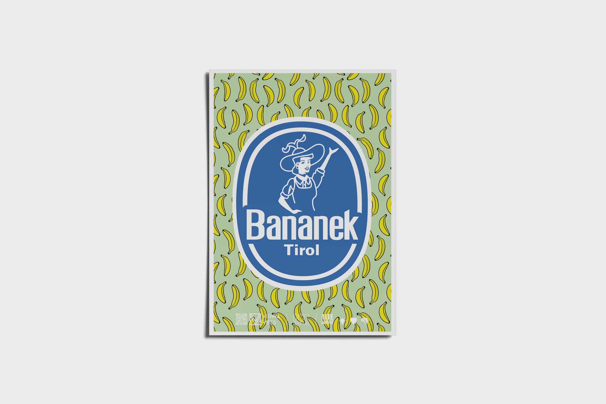 Banane auf tirolerisch, Blau Grün Gelb; Bananek